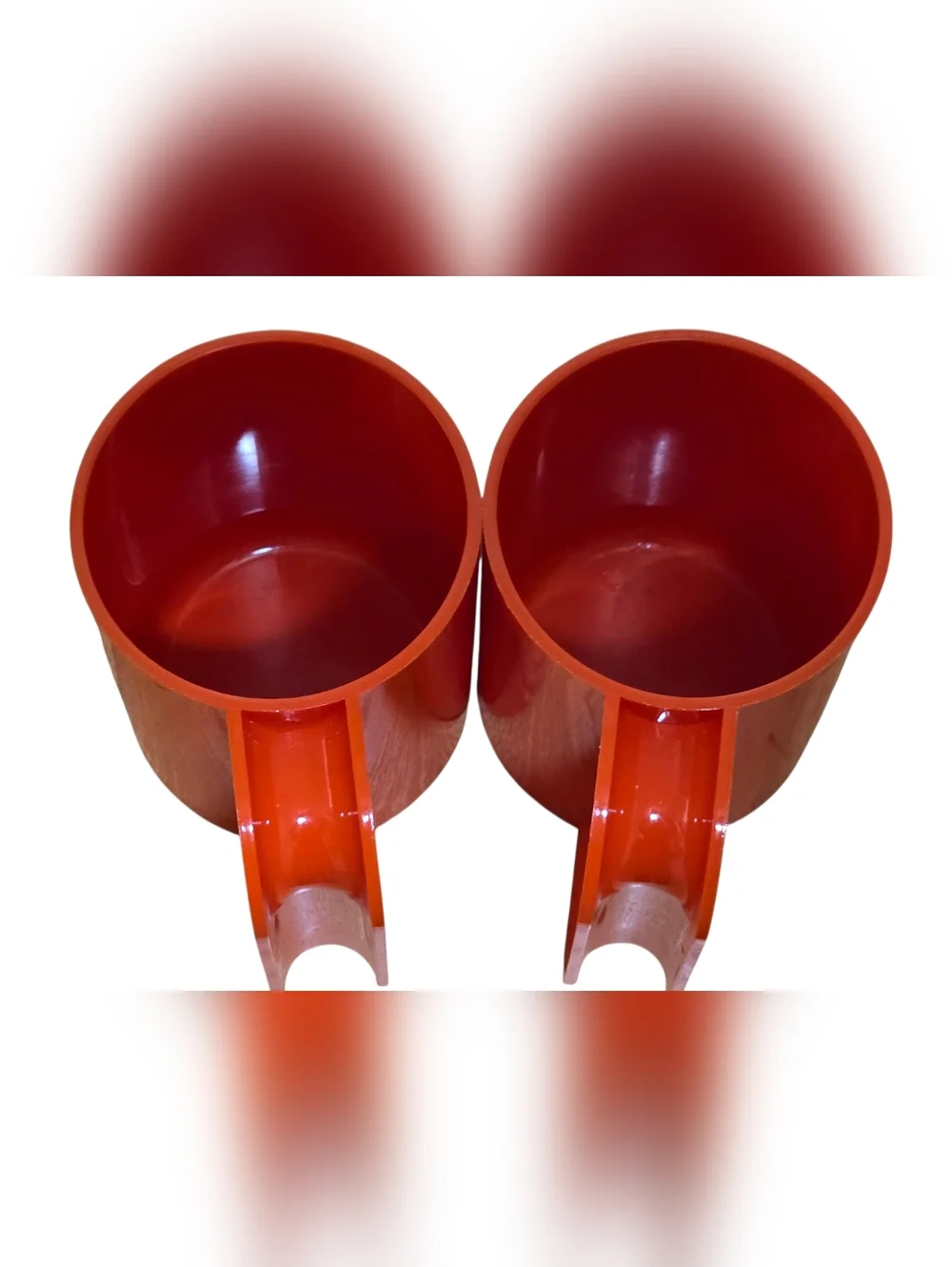 Massimo Vignelli Heller Orange Melamine Stackable Mugs, Set of 2 Vintage MCM